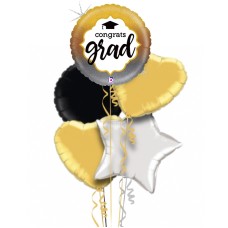 Gold Graduation Foil Balloon Bouquet